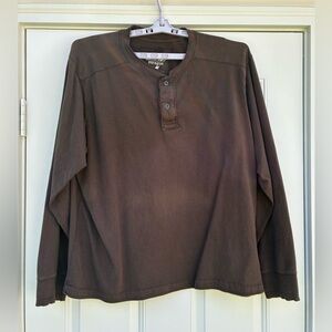 Urban Pipeline Mens Heavy Cotton Henley Long Sleeve Shirt Sz XXL